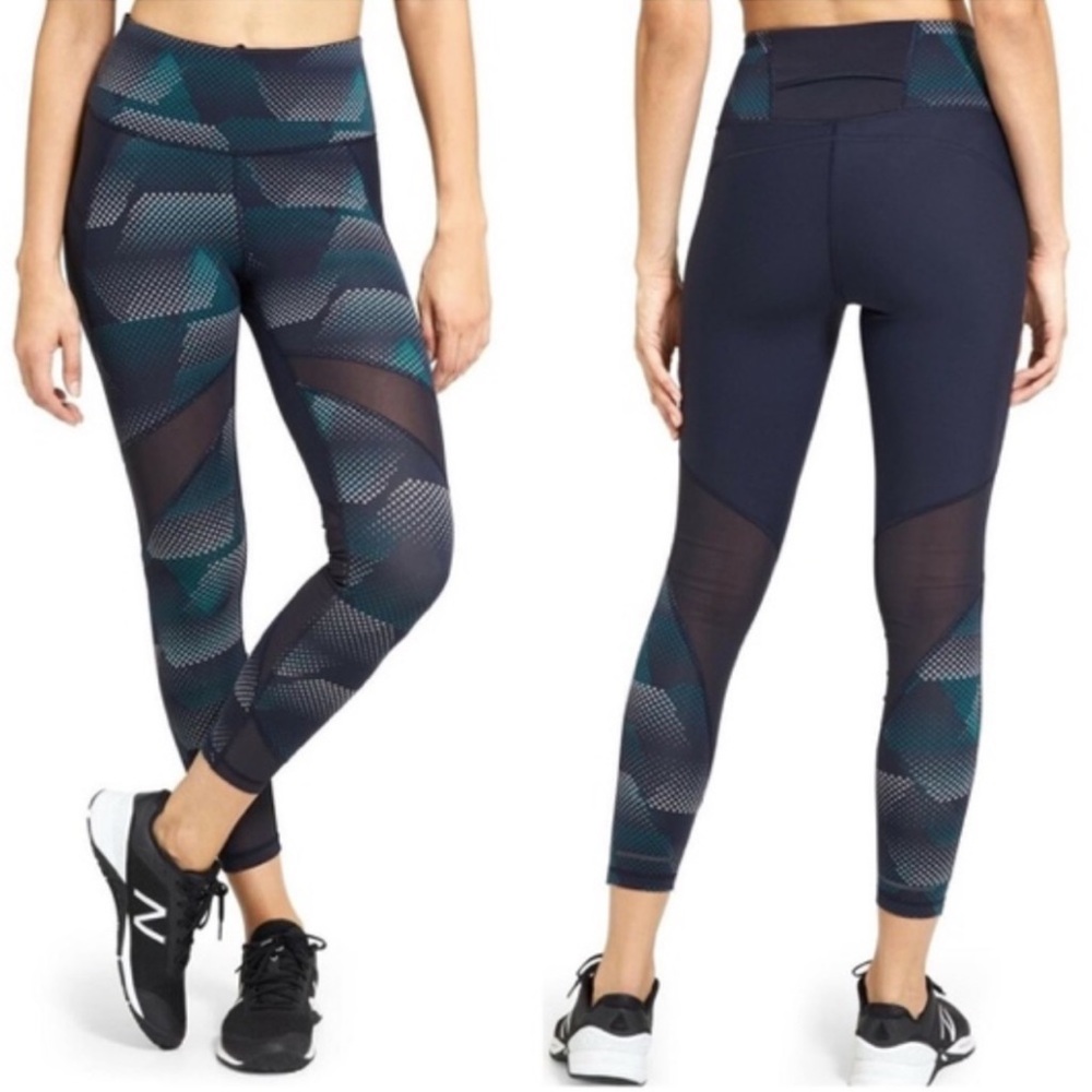 ATHLETA Skulptek Kinetic Stealth Mesh 7/8 Tight Size Small
